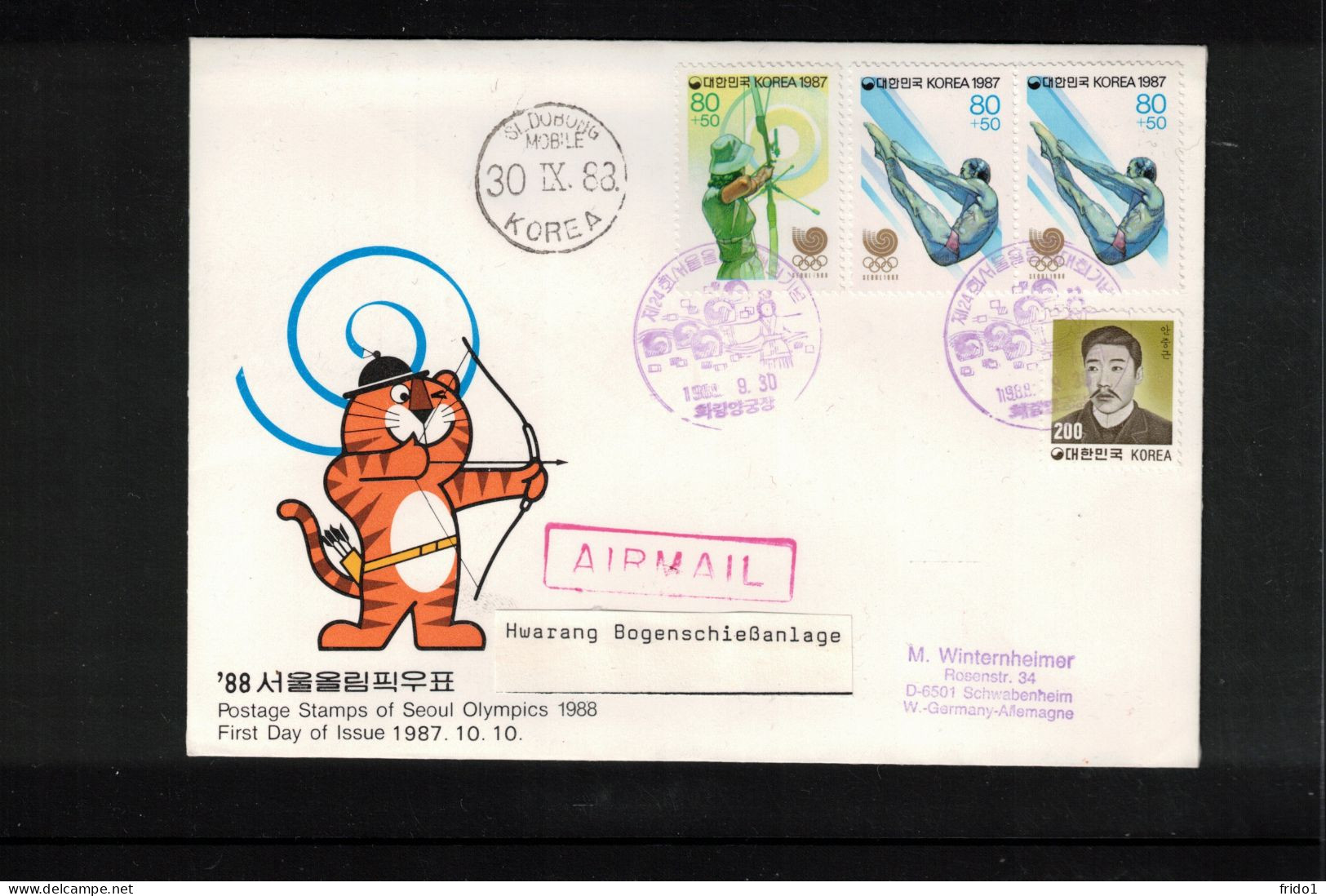 South Korea 1988 Olympic Games Seoul - Hwarang Archery Place  Interesting Cover - Ete 1988: Séoul