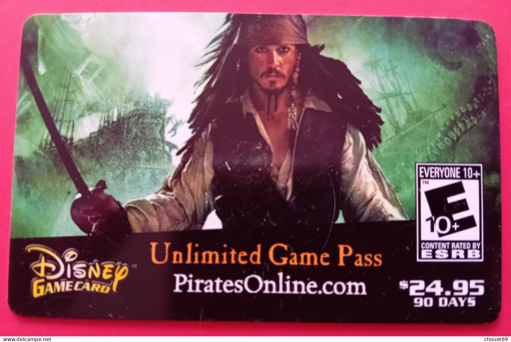 Disney Gamecard Unlimited Game Pass Pirates .com 24,95$ 90 Days ESRB Fastcard MINT Neuve  (BA40623 - Disney