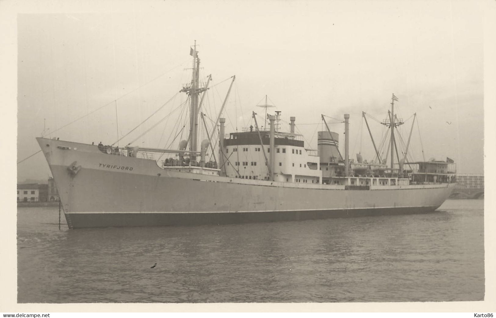 TYRIFJORD Tyrifjord * Carte Photo * Bateau Commerce Paquebot Cargo * Norge Norway Norvège - Handel