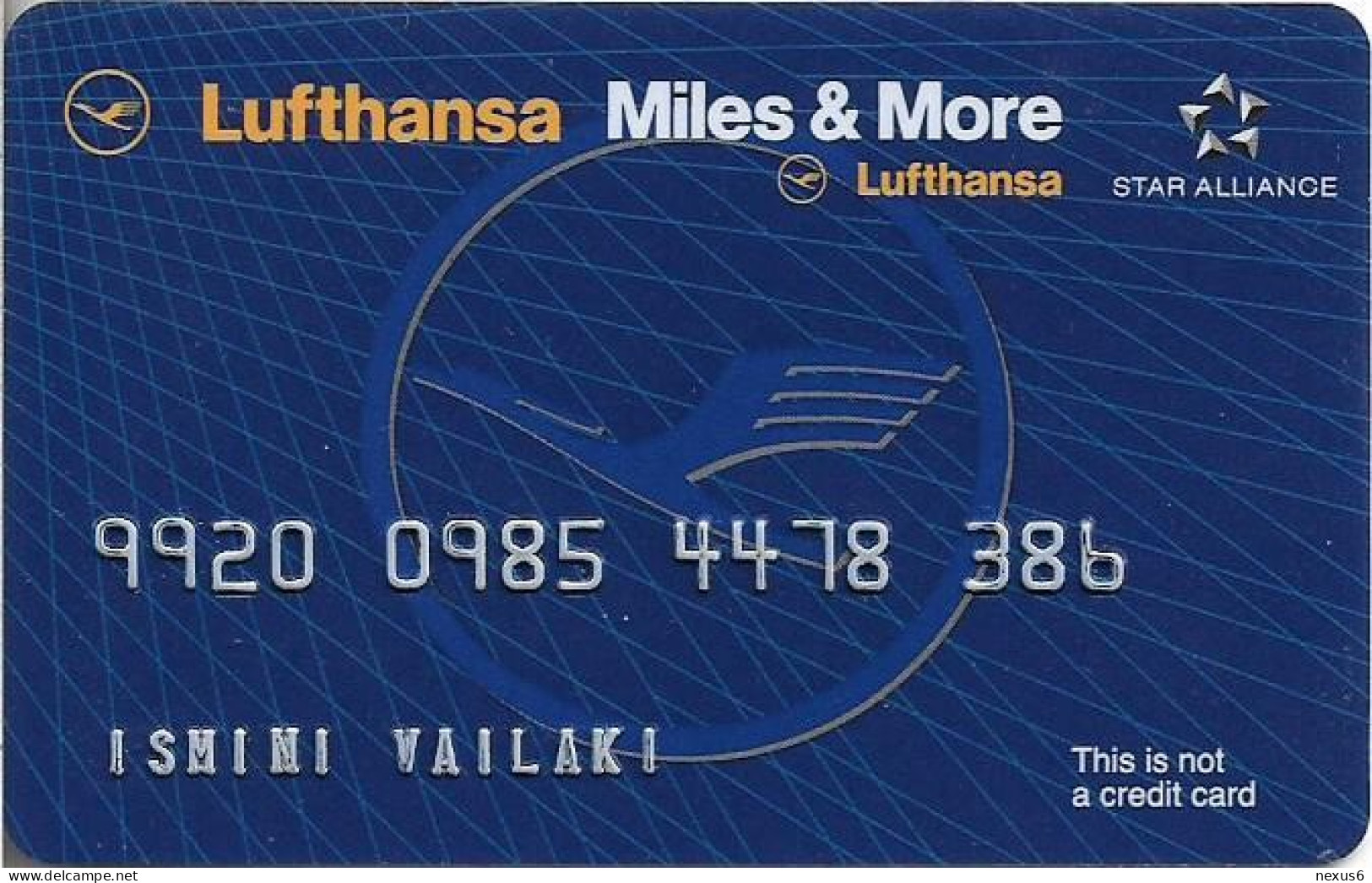 Greece - Lufthansa Airlines Miles & More Magnetic Card - Autres & Non Classés