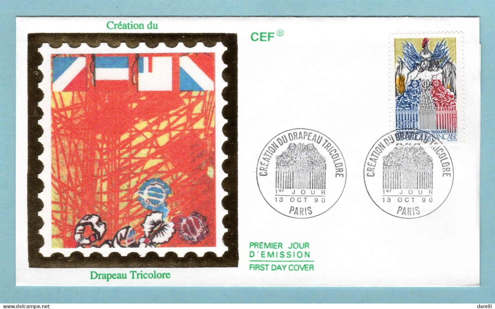 FDC France 1990 - Bicentenaire De La Révolution - Création Du Drapeau Tricolore - YT 2669 - Paris - 1990-1999