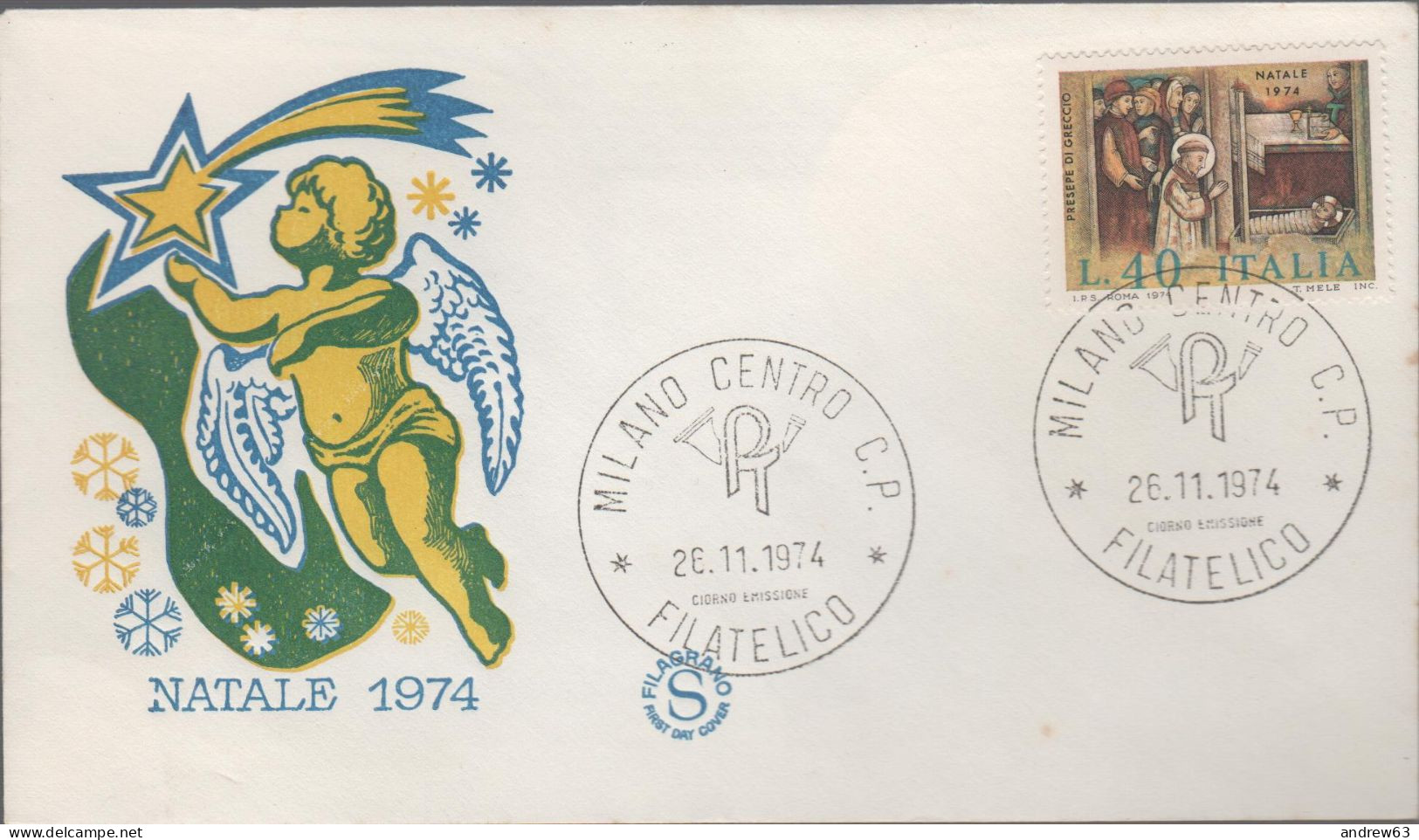 ITALIA - ITALIE - ITALY - 1974 - Natale - FDC Filagrano - FDC