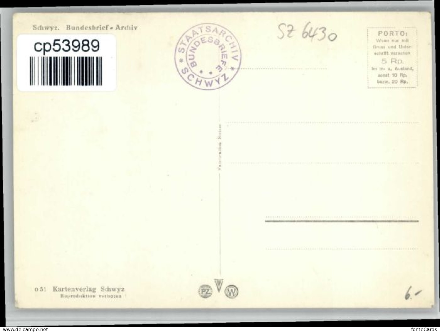 10696877 Schwyz Schwyz Bundesbrief Archiv * Schwyz - Otros & Sin Clasificación