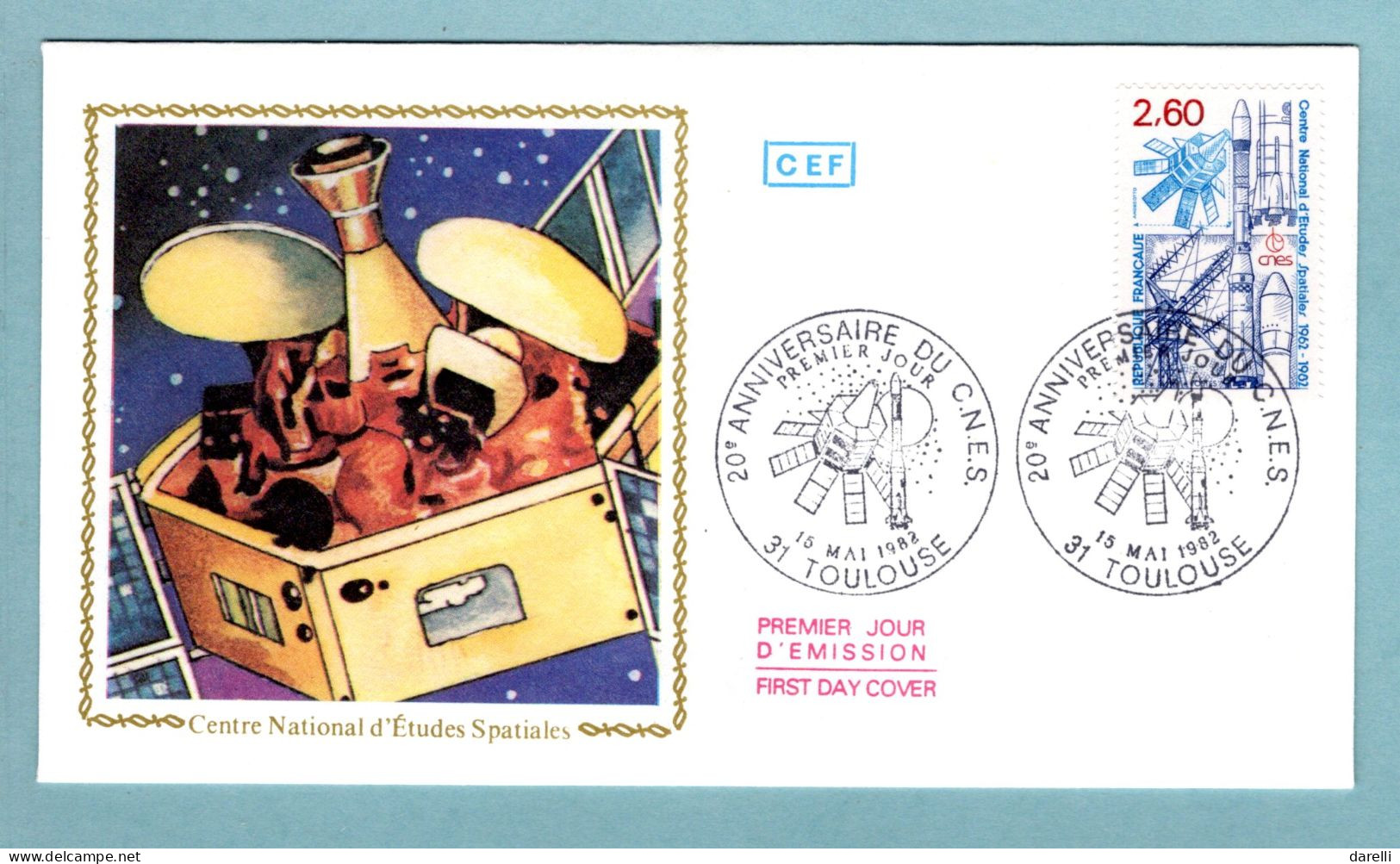 FDC France 1982 - Centre National D'études Spatiales - Gwynedd - Castell Conwy - Ariane YT 2213 - 31 Toulouse - 1980-1989