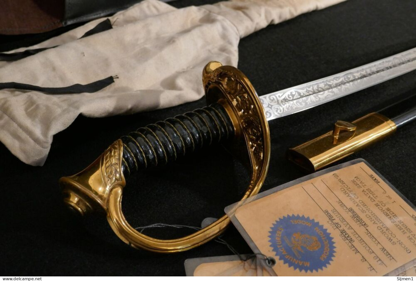 USMC Marine Corps M-1859 NCO Sword 'NS Meyer NY' Modèle De Production 1956, Rare - Armes Blanches