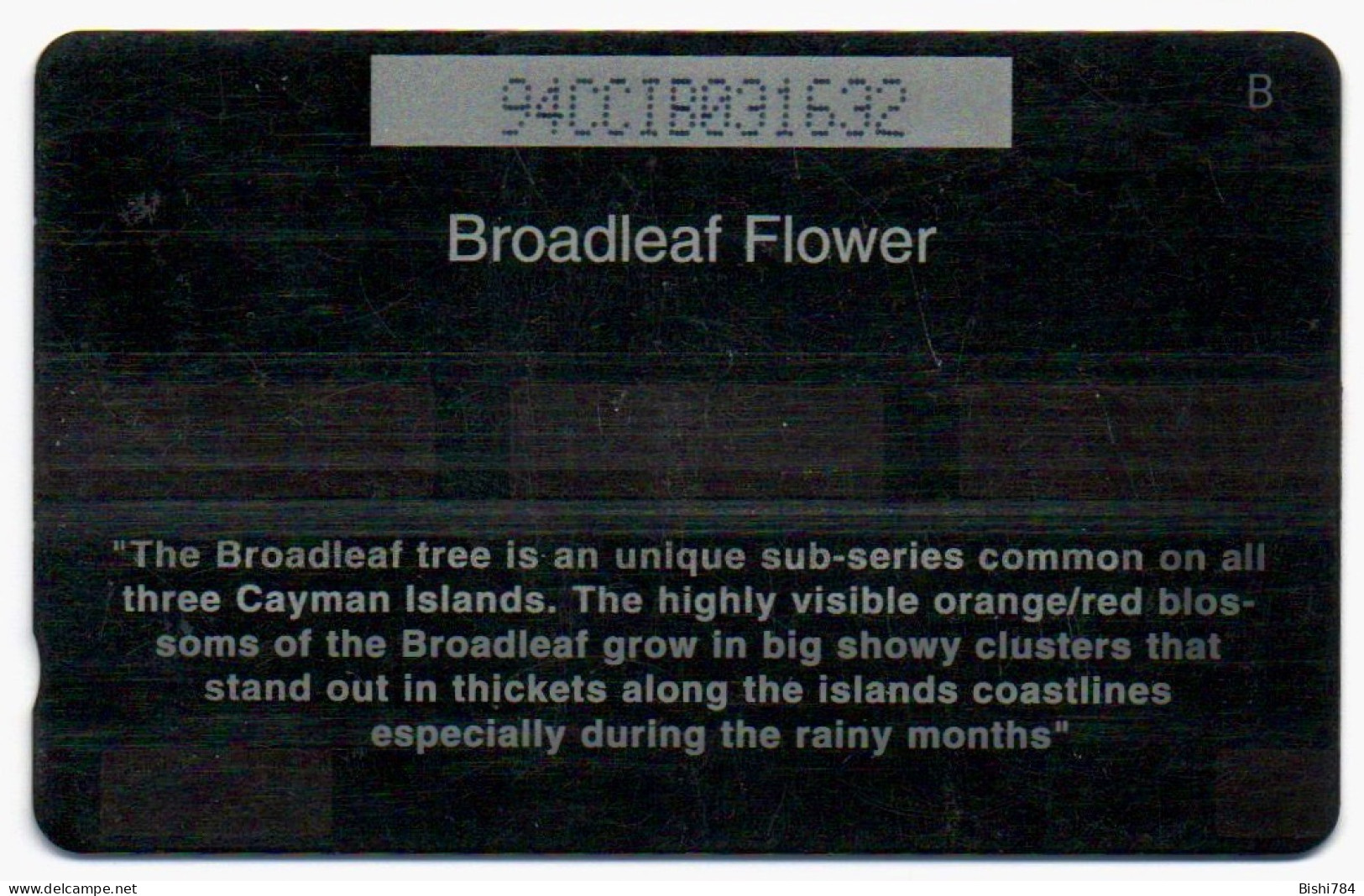 Cayman Islands - Broadleaf Flower - 94CCIB (with Ø) - Kaimaninseln (Cayman I.)