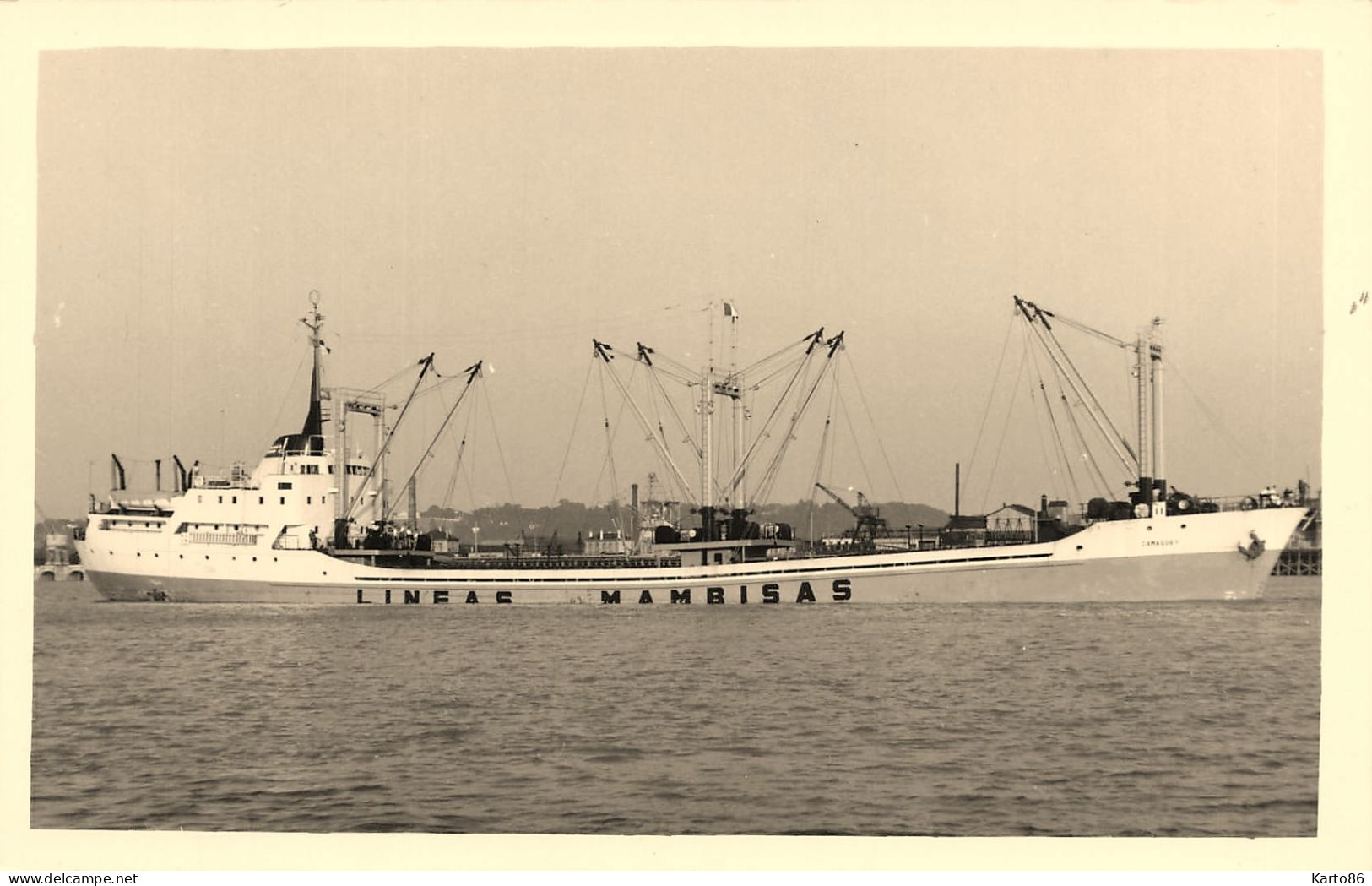 CAMAGUEY Camaguey * Carte Photo * Bateau Commerce Paquebot Cargo * Cuba Lineas Mambisas - Commerce