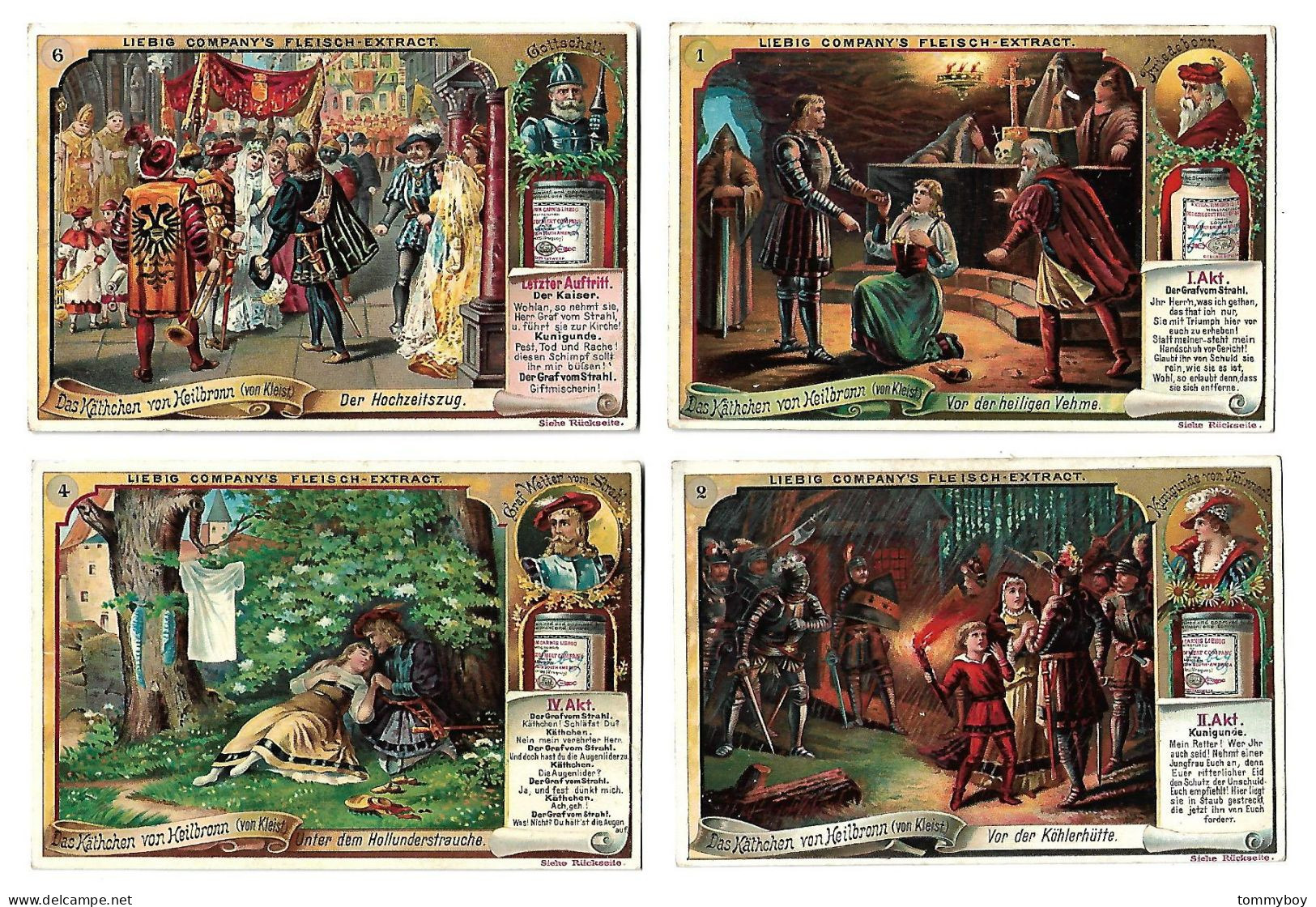 S 482 , Liebig 6 Cards, Das  Kaethchen Von Heilbronn (German) (ref B9) - Liebig