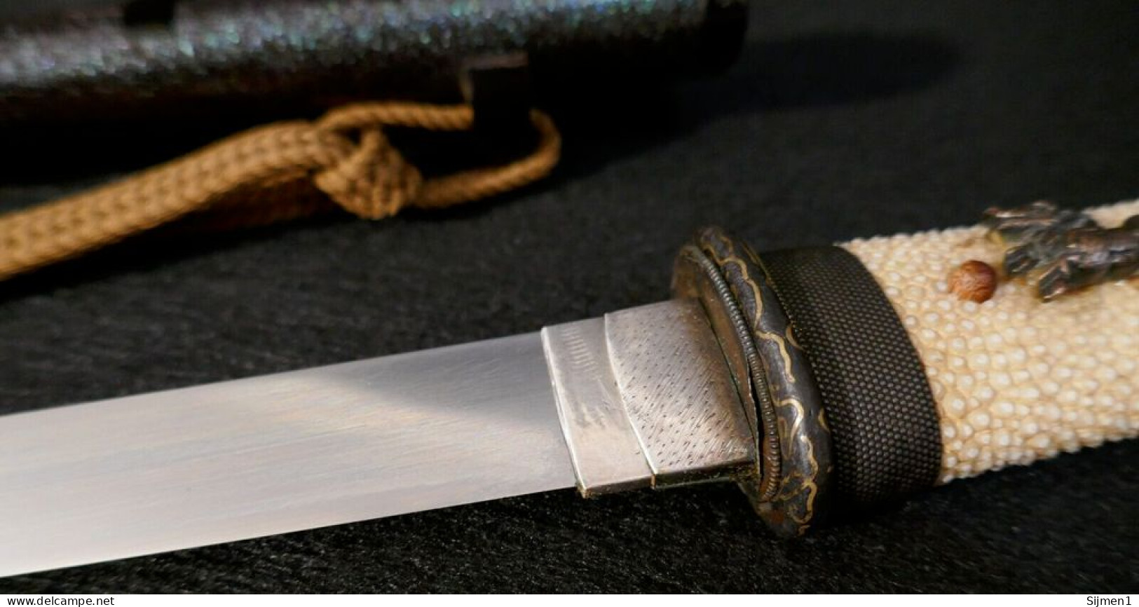 Antique Japonais Tanto Dagger Piercing Design Fine Period Fittings & Signé - Armes Blanches