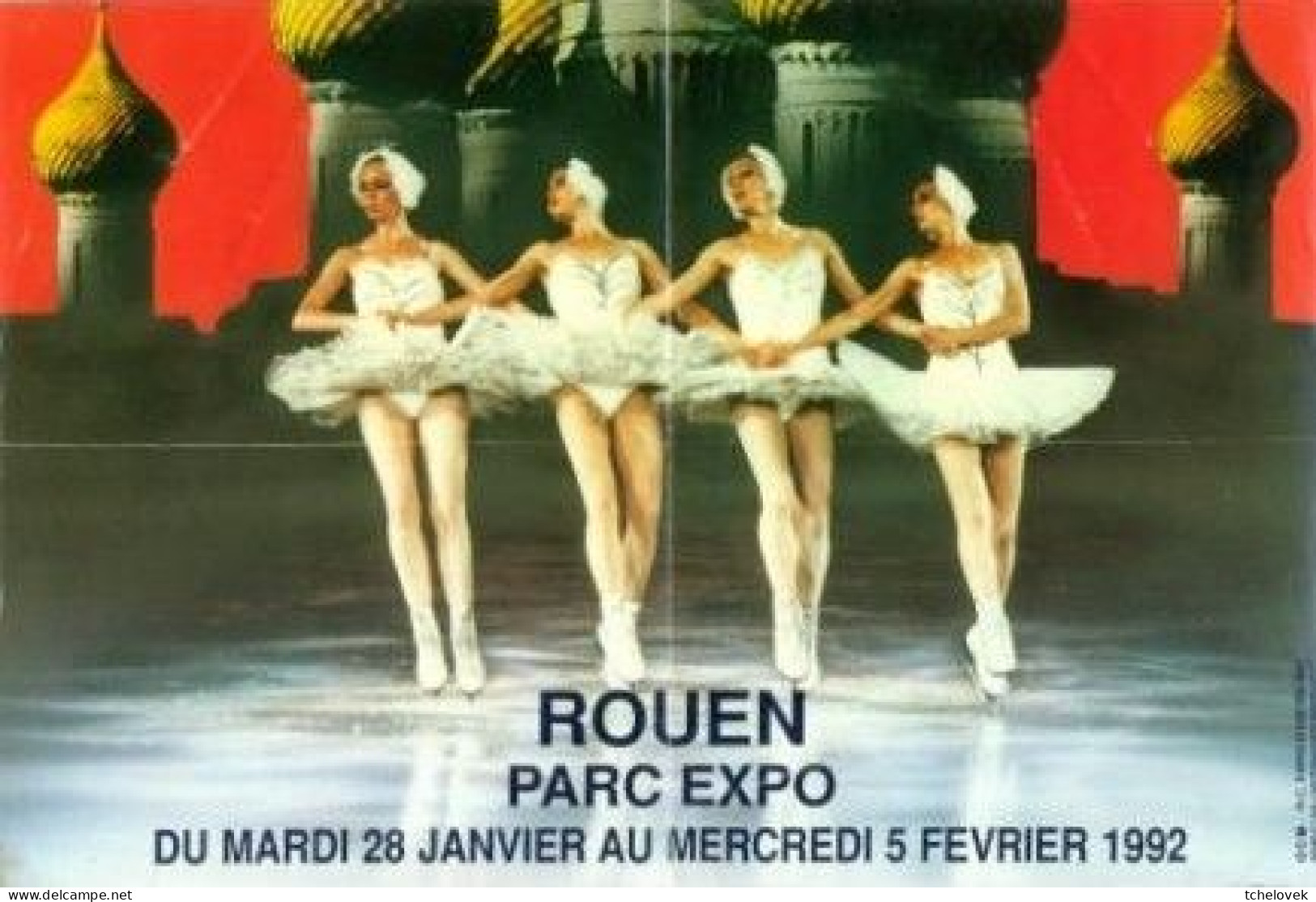 (Divers). Affiche Pliée Ballet Leningrad Sur Glace Rouen 1992. 1ere Photo = Haut, 2ème Photo = Bas Dimension 30x40 Cm - Plakate