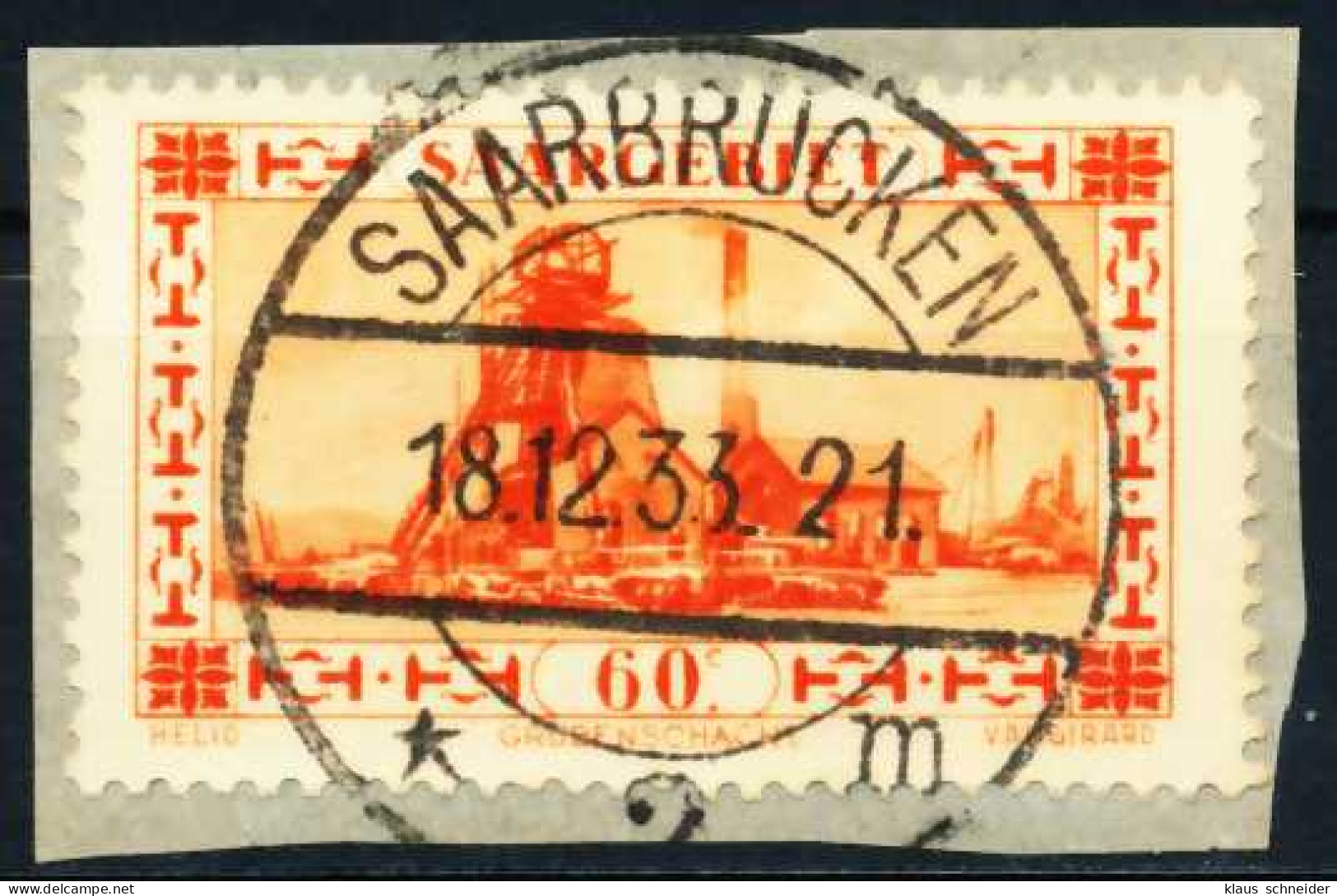 SAARGEBIET 1930 Nr 143 Gestempelt Briefstück Zentrisch X3F29EA - Oblitérés