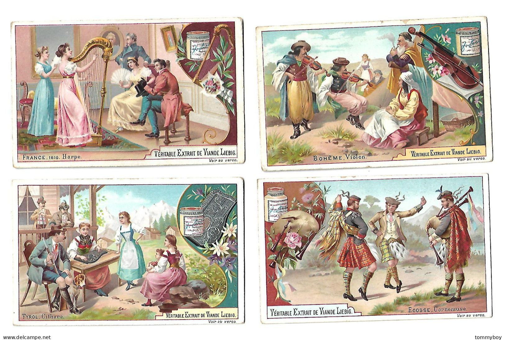 S 481 , Liebig 6 Cards, Instruments Musicaux (spots Backside) (ref B9) - Liebig