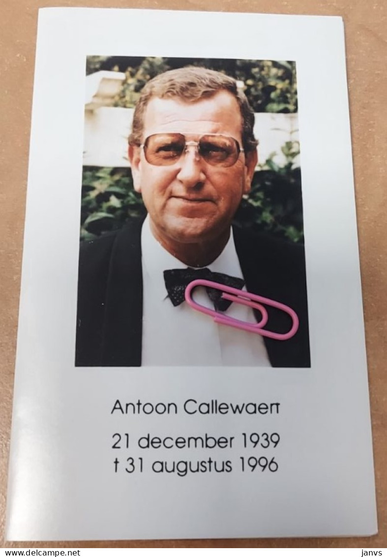 DP - Antoon Callewaert - Pollet - Kortrijk 1939 - 1996 - Obituary Notices