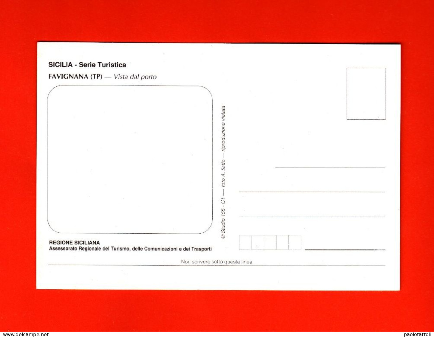 Sicilia,  Favignana-TP- Vista Del Porto. Formato Piccolo, Nuova, Verso Diviso. Ed Della Regione Siciliana. - Andere & Zonder Classificatie