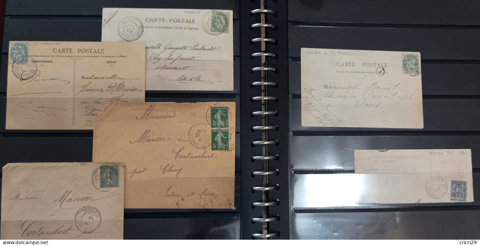 SAONE & LOIRE : Lot De 142 Lettres Ou Cartes Postales Avec Oblitérations Des Petits Bureaux De Saône Et Loire - 1877-1920: Période Semi Moderne
