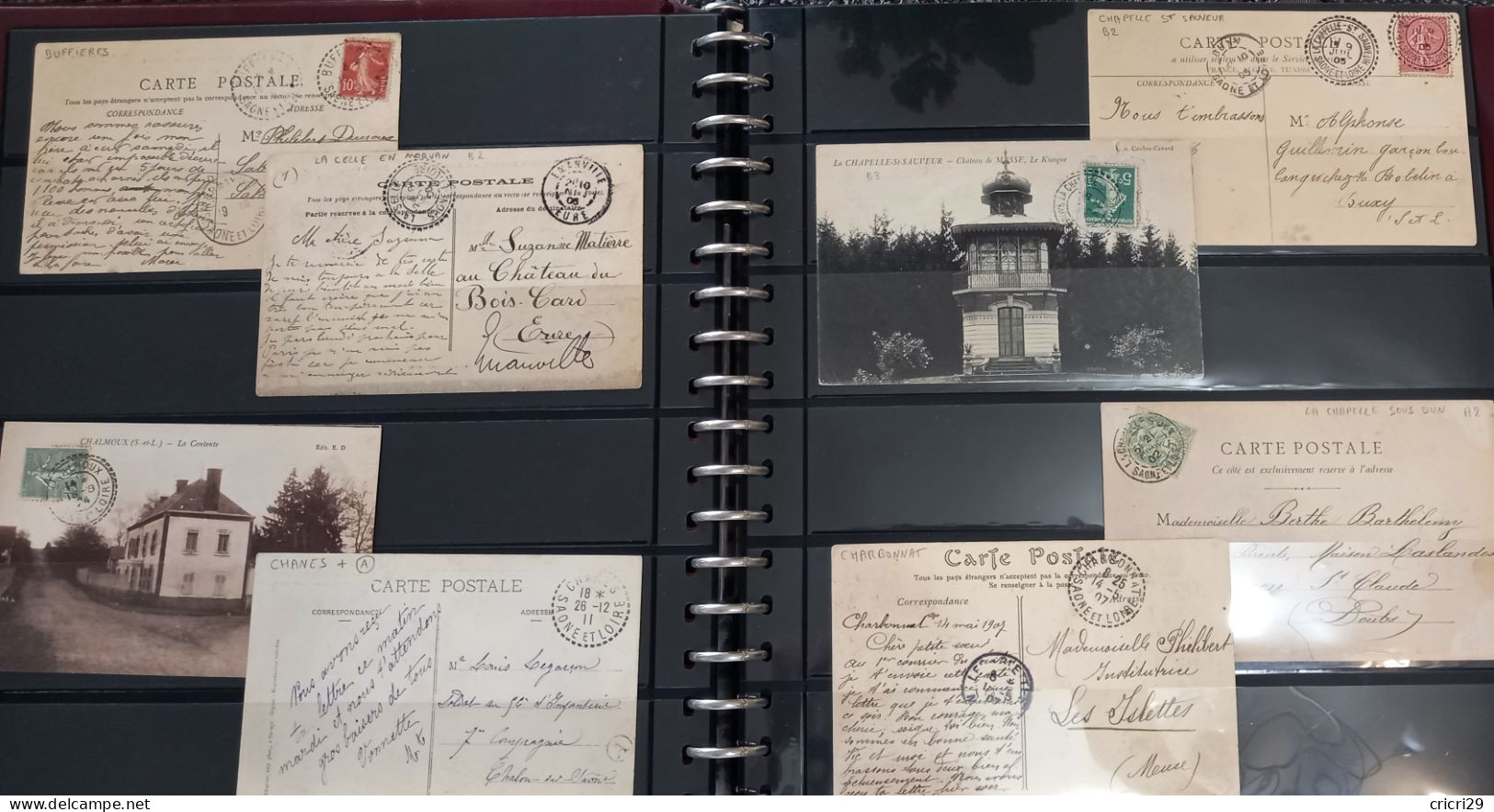 SAONE & LOIRE : lot de 142 Lettres ou Cartes Postales avec Oblitérations des Petits Bureaux de Saône et Loire