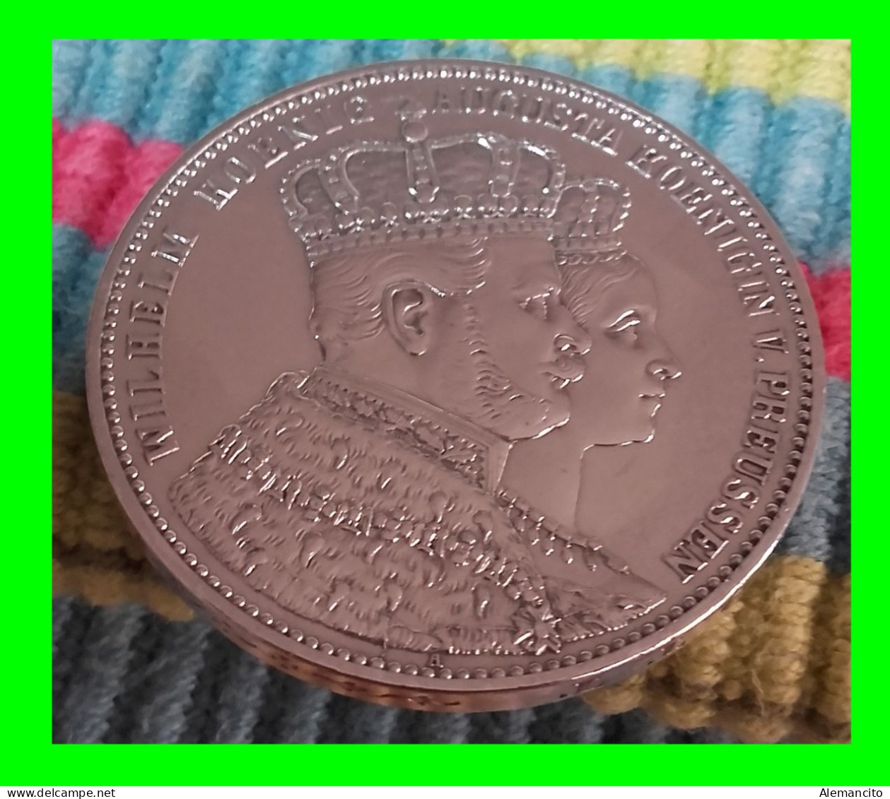 ALEMANIA MONEDA DE 1 TALER DE LA CORONACIÓN DE WILHELM KOENIG AUGUSTA KOENIGIN VON PREUSSEN - Taler & Doppeltaler