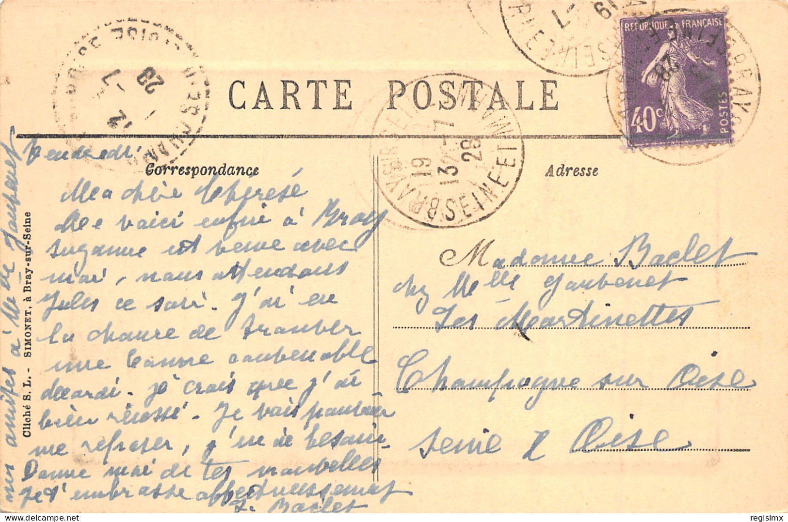 77-BRAY SUR SEINE-N°374-G/0197 - Bray Sur Seine