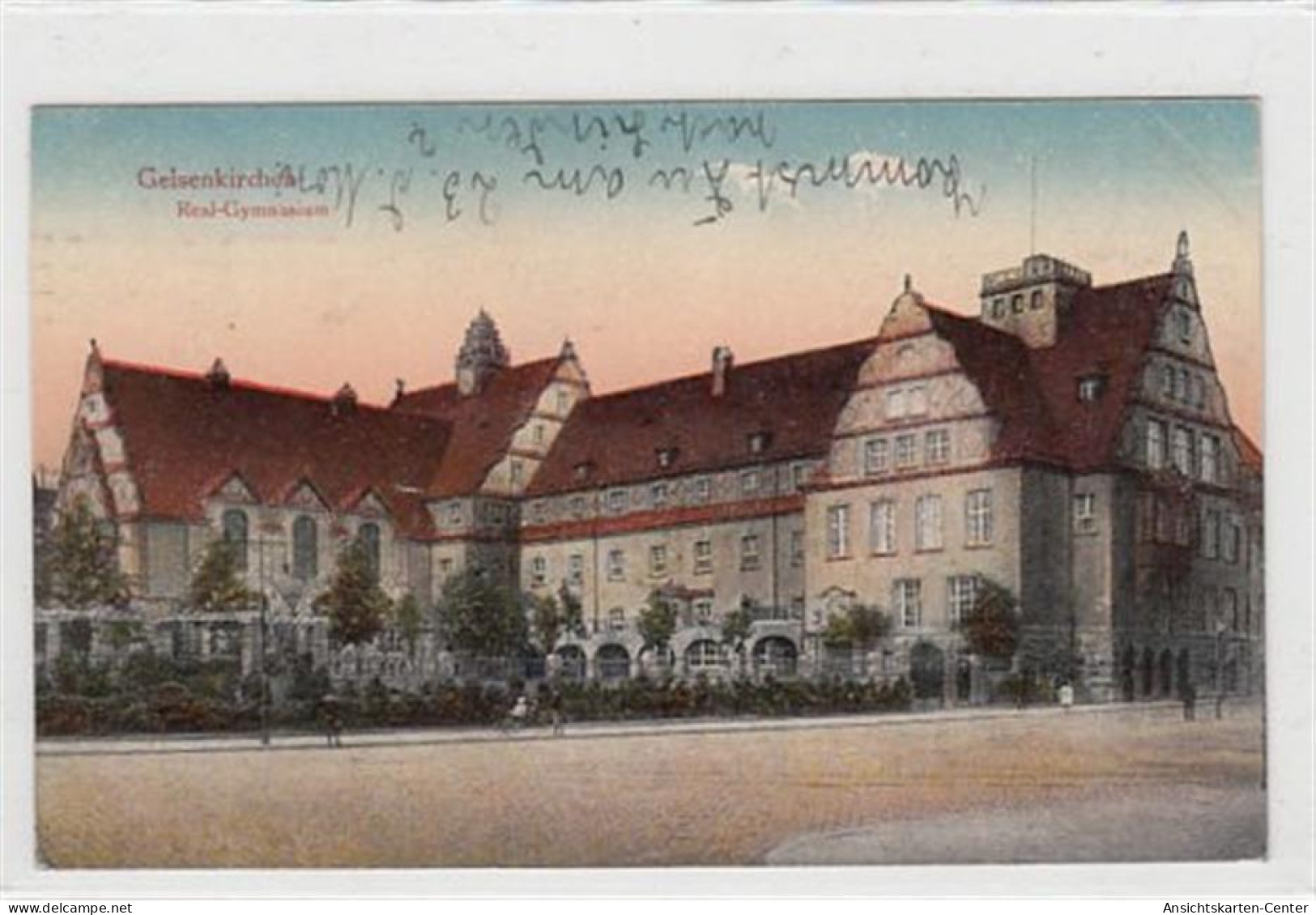 39090211 - Gelsenkirchen. Real-Gymnasium Gelaufen, 1925. Ecken Mit Albumabdruecken, Leicht Fleckig, Sonst Gut Erhalten - Gelsenkirchen