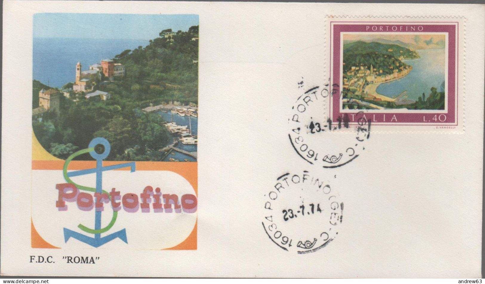 ITALIA - ITALIE - ITALY - 1974 - Turismo - 1ª Emissione - Portofino - FDC Roma - FDC