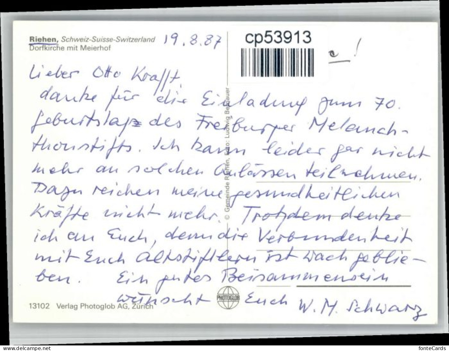 10695107 Riehen Riehen Dorf Kirche Meierhof * Riehen - Other & Unclassified