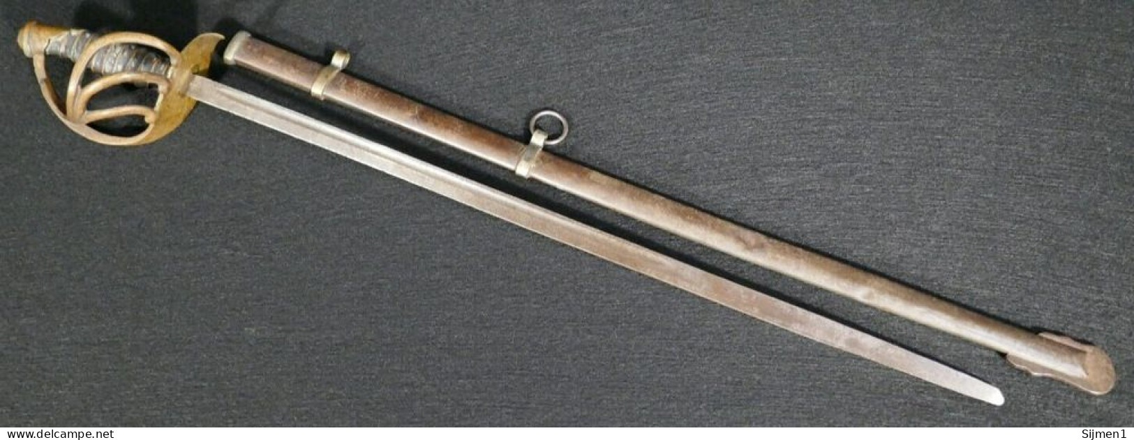 Épée Et Fourreau D'officier D'état-major De La Guerre Civile, Joliment Détaillé - Rare - Armes Blanches