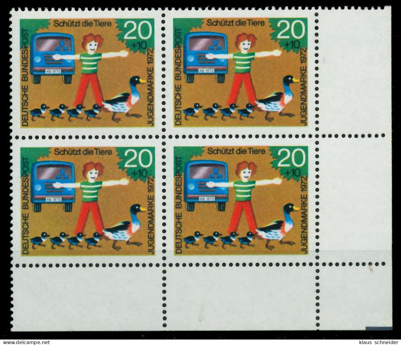 BRD 1972 Nr 711 Postfrisch VIERERBLOCK ECKE-URE X7FD34E - Neufs
