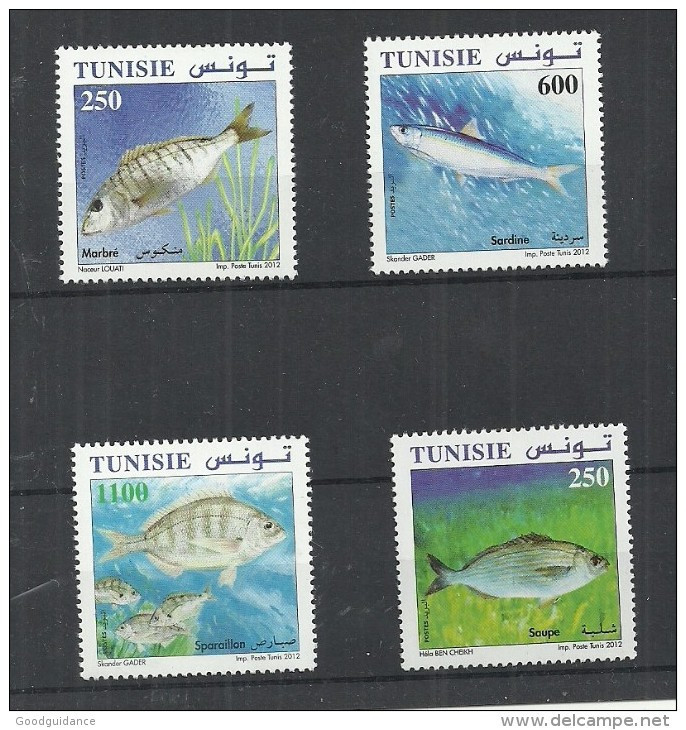 2012-Tunisia-Tunisie/Fishes Of Tunisia/Poissons De Tunisie/Complete Set 4v MNH** - Tunesien (1956-...)