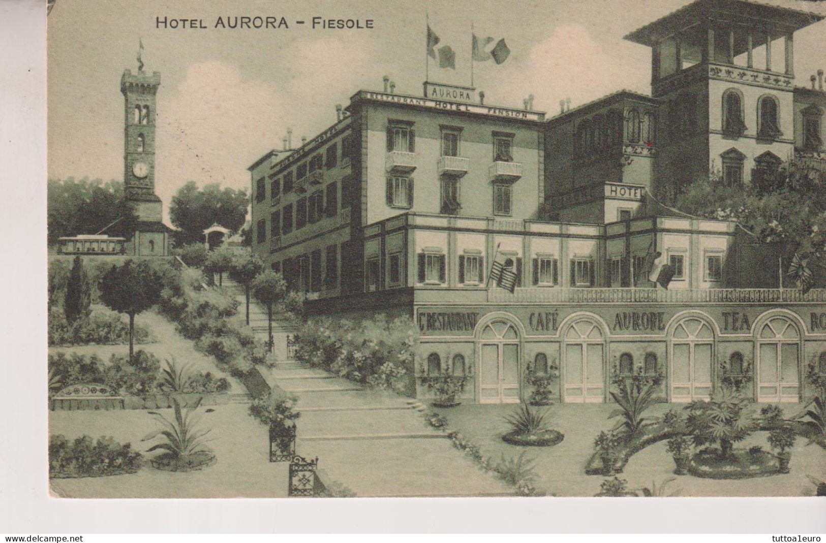 FIESOLE FIRENZE  HOTEL AURORA  VG  1938 - Firenze (Florence)