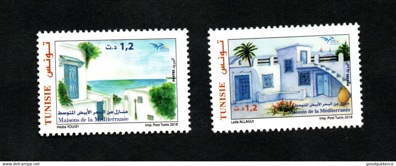 2018- Tunisia- Euromed- Houses Of The Mediterranean - Complete Set 2 V.MNH** - Tunisie (1956-...)