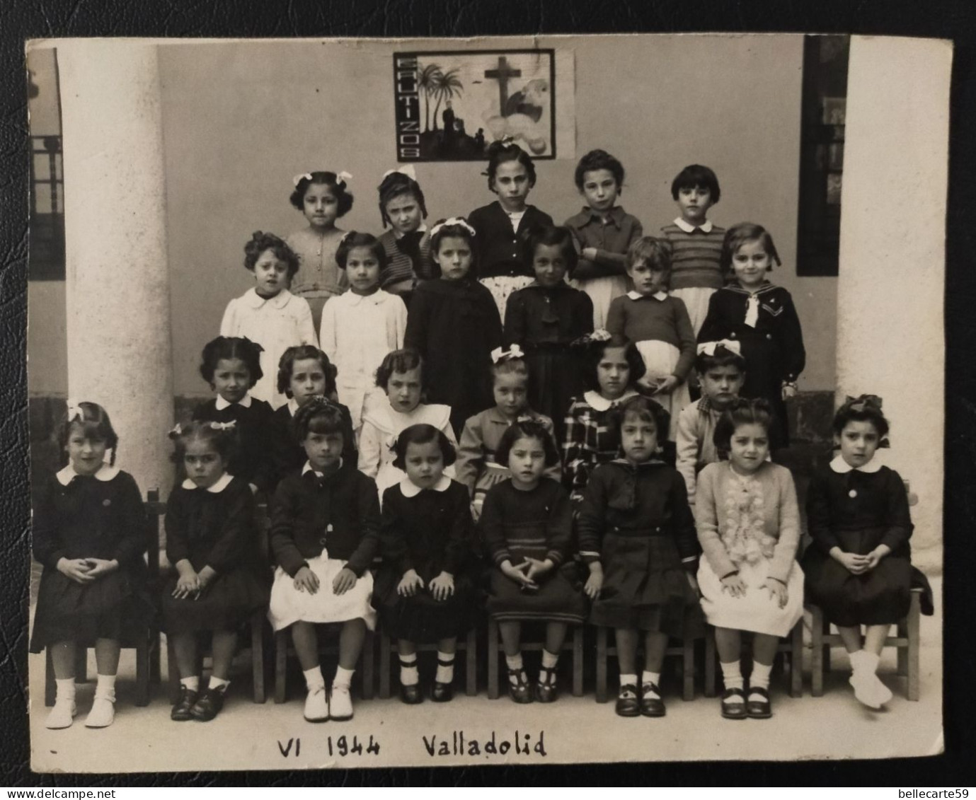 Photo Ancienne VALLADOLID ESPAGNE école Enfants 1944 - Plaatsen
