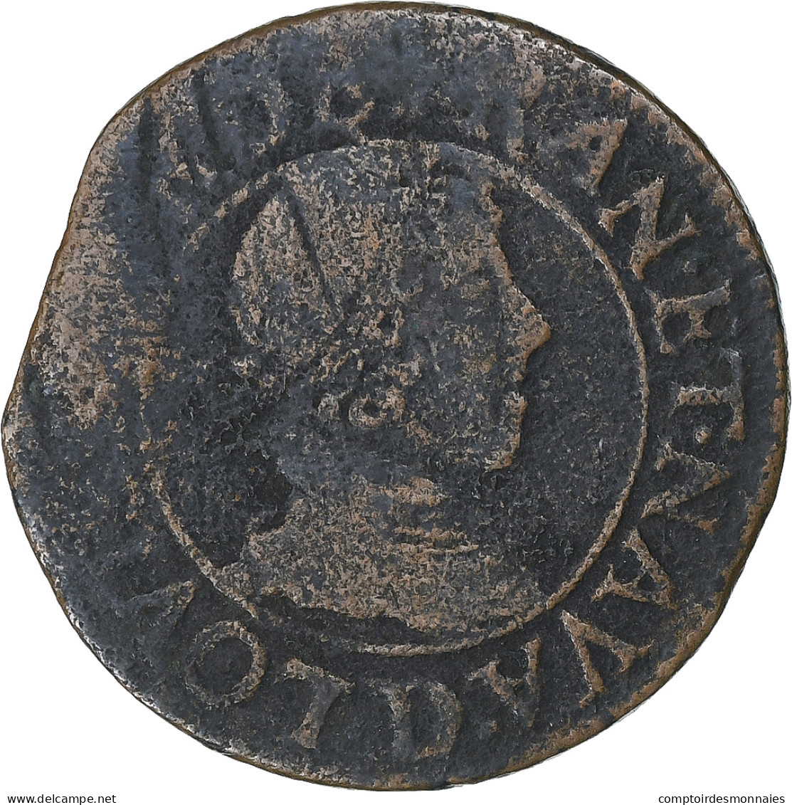 France, Louis XIII, Double Tournois, 1628, Lyon, Cuivre, TB, Gadoury:8 - 1610-1643 Ludwig XIII. Der Gerechte