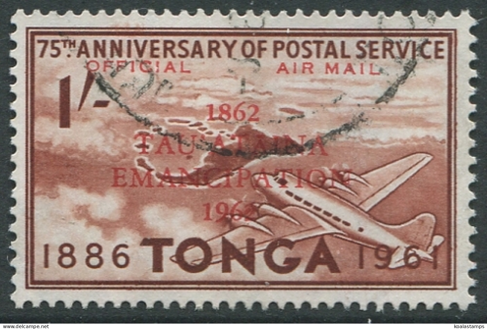 Tonga Official 1886 SG013 1s Red-brown Emancipation Ovpt FU - Tonga (1970-...)