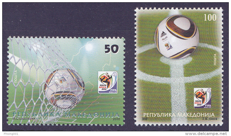 Macedonia 2010 Soccer Football FIFA World Cup South Africa Sport, Set MNH - Macédoine Du Nord