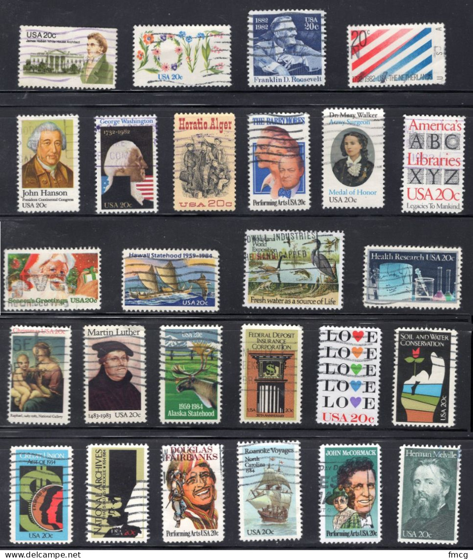 1981 To 1984 26 Different 20 Cents Commemorative Stamps, Used - Oblitérés