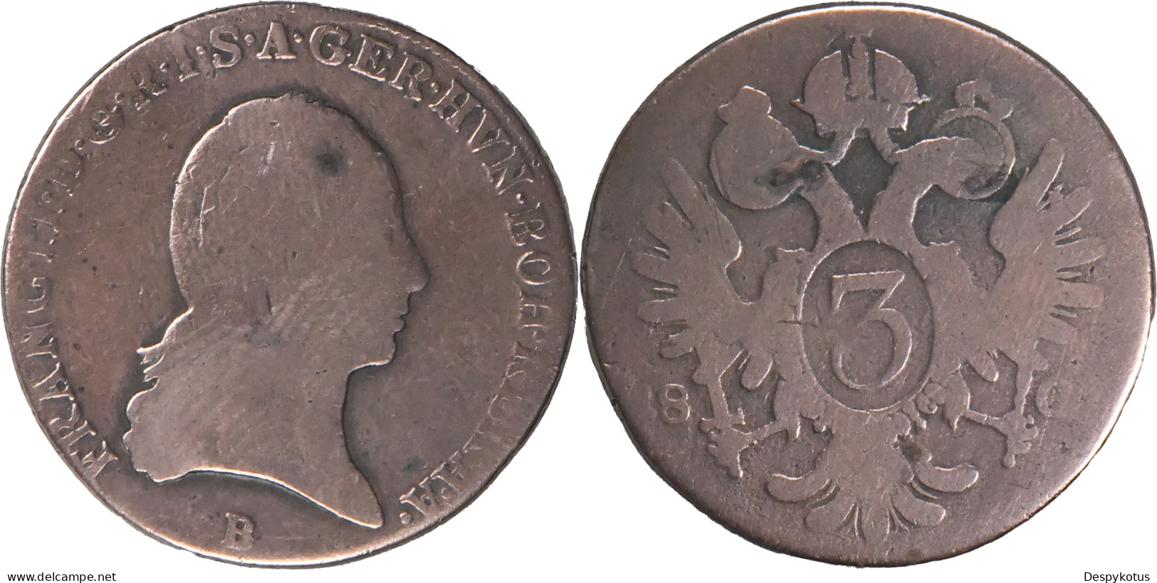 AUTRICHE - 1800 - 3 Kreuzer - François II - Kremnica (B) - 20-038 - Autriche