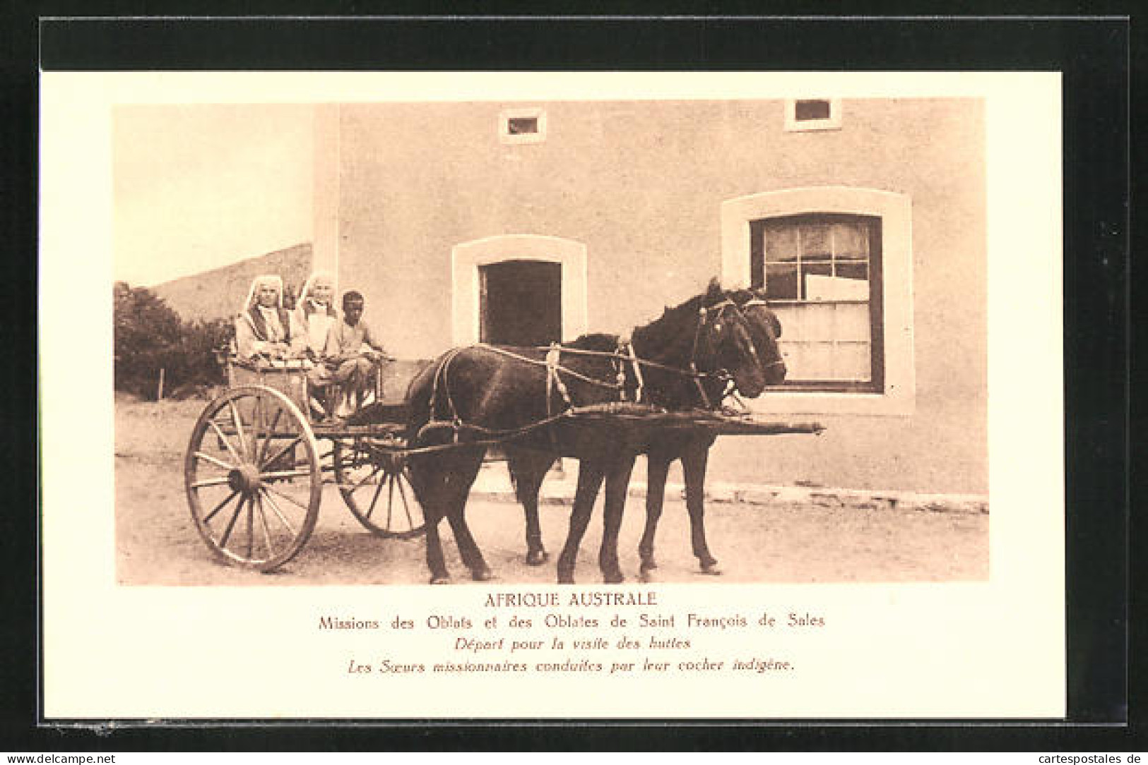 AK Afrique Astrale, Missions Des Oblats Et Des Oblates De Saint-Francois De Sales, Départ Pour La Visite Des Huttes  - Sonstige & Ohne Zuordnung