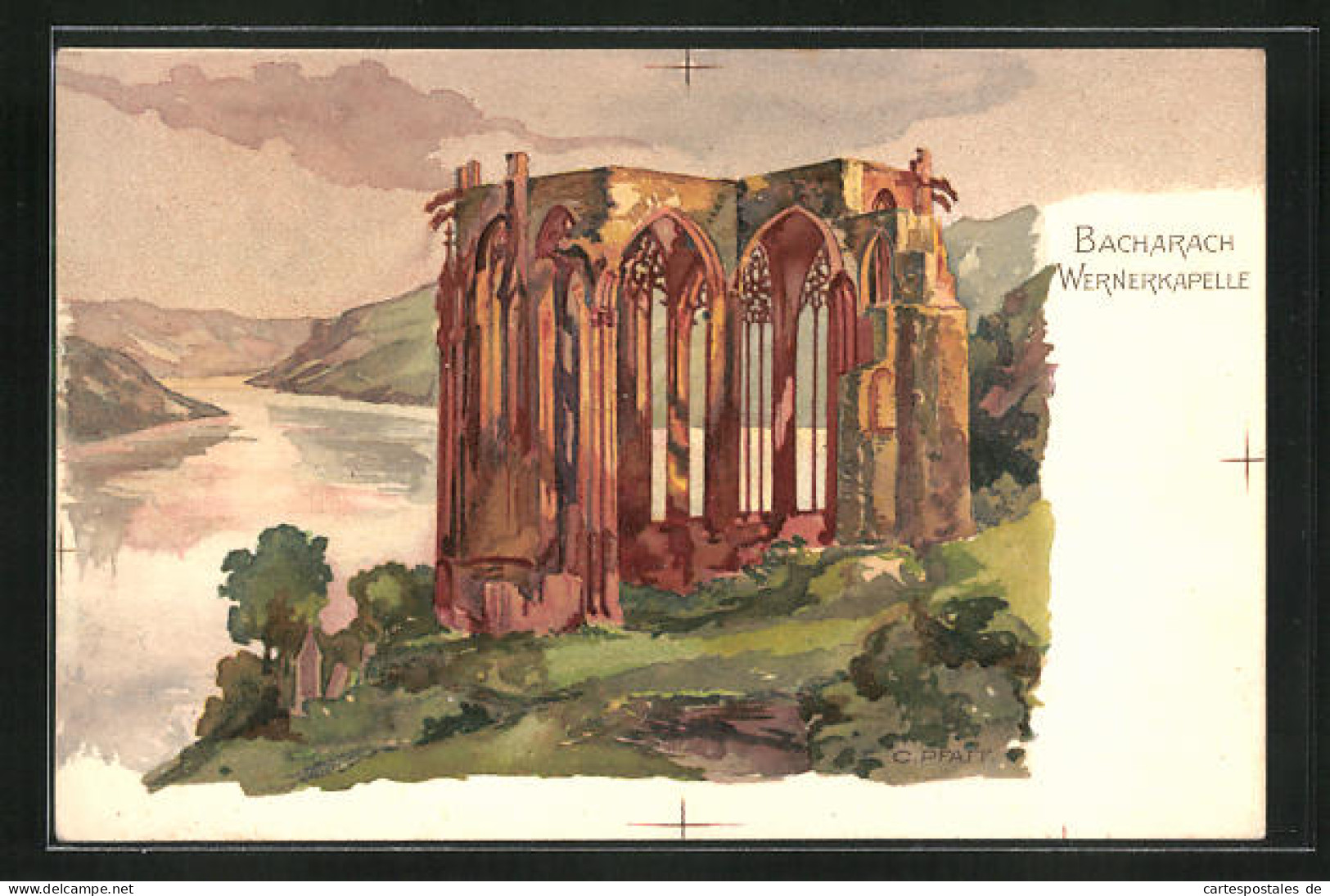 Künstler-AK C. Pfaff: Bacharach, Wernerkapelle  - Sonstige & Ohne Zuordnung