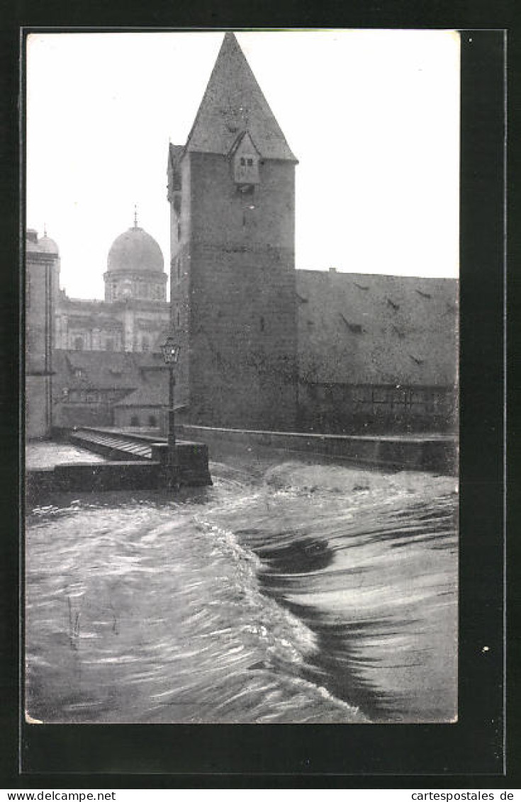 AK Nürnberg, Hochwasser-Katastrophe 5. Februar 1909, Am Bergauerplatz  - Überschwemmungen