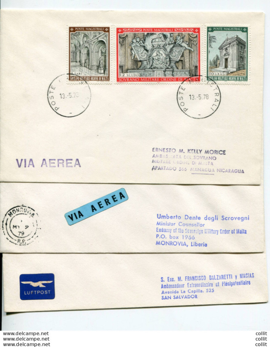 SMOM - Storia Postale - Lotto Di Tre Buste Viaggiate - Malte (Ordre De)