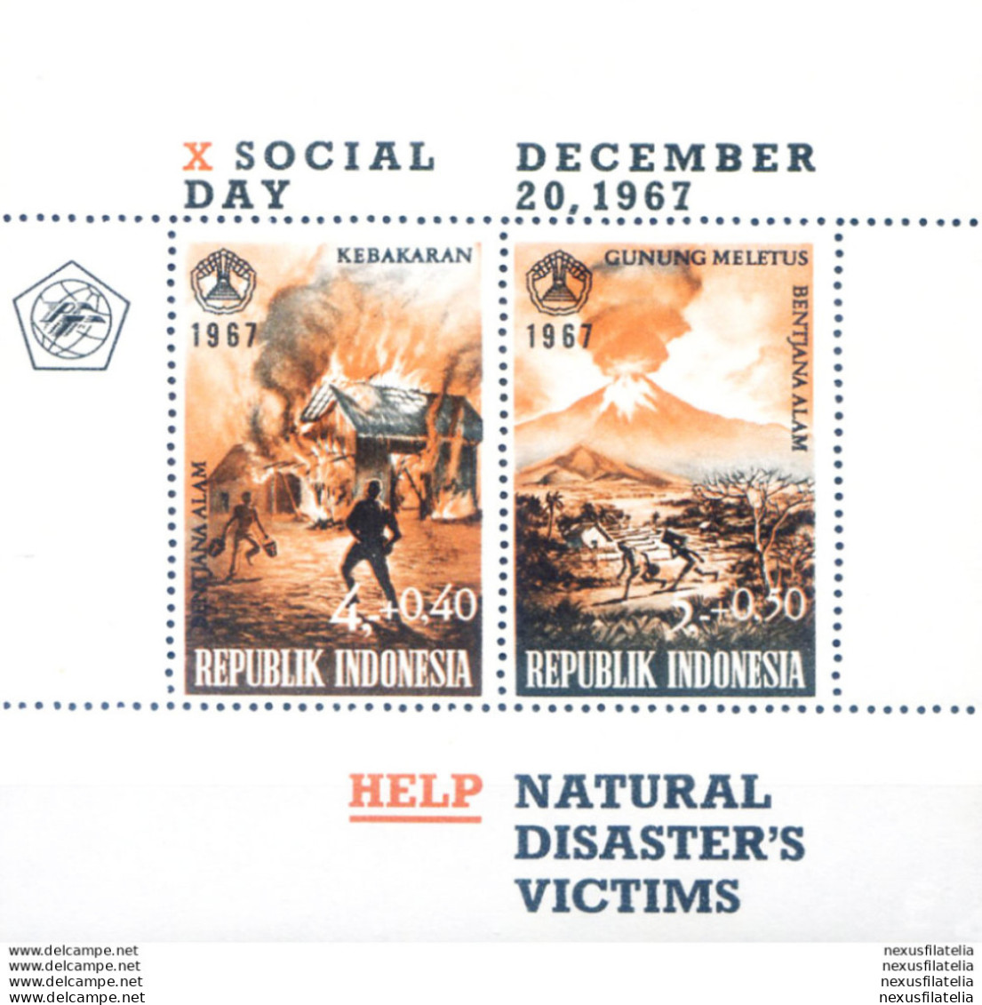 Aiuto Alle Vittime Dei Disastri Naturali 1967. - Indonésie
