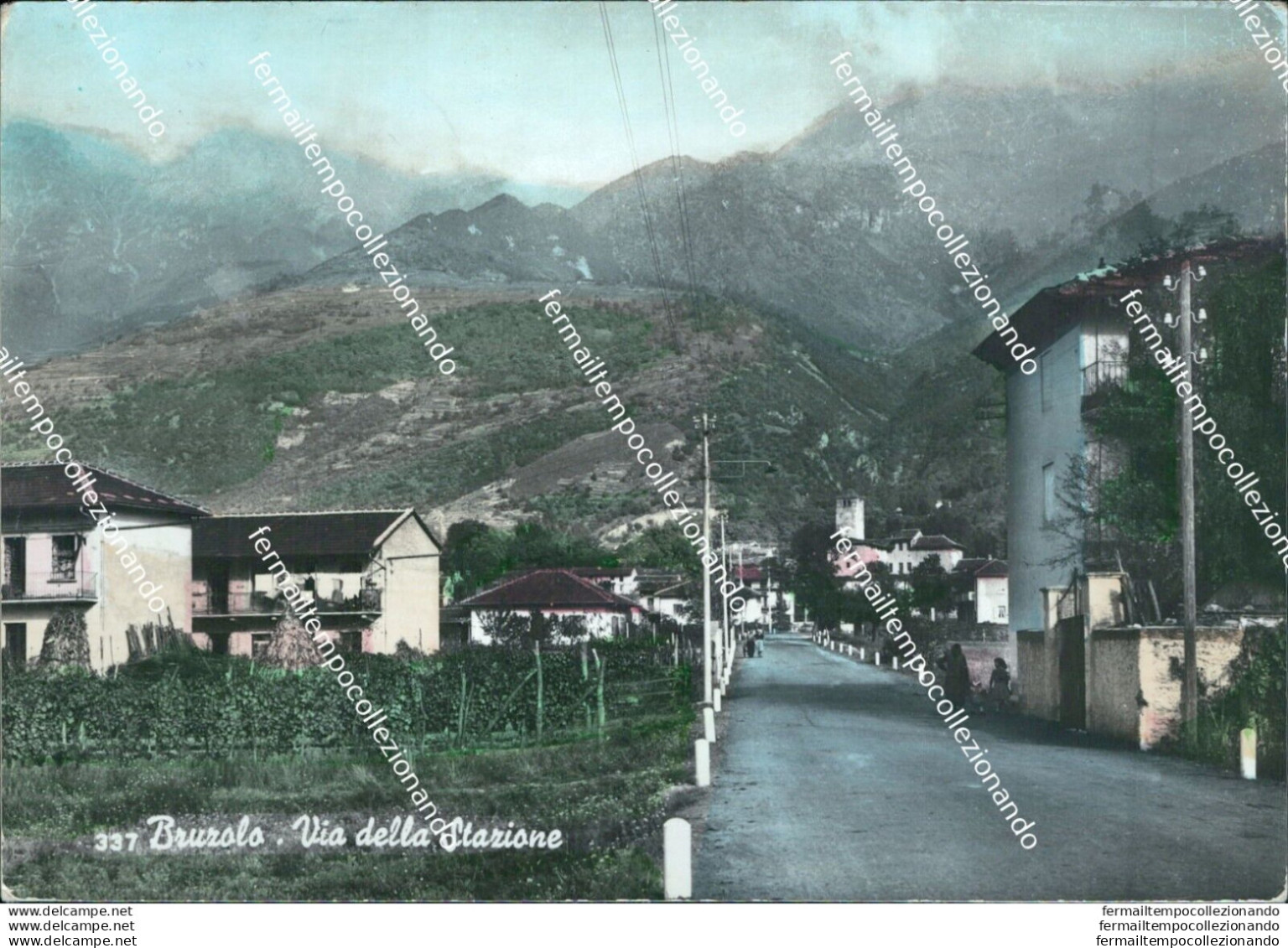 Bu246 Cartolina Bruzolo Via Della Stazione Provincia Di Torino Piemonte - Otros & Sin Clasificación