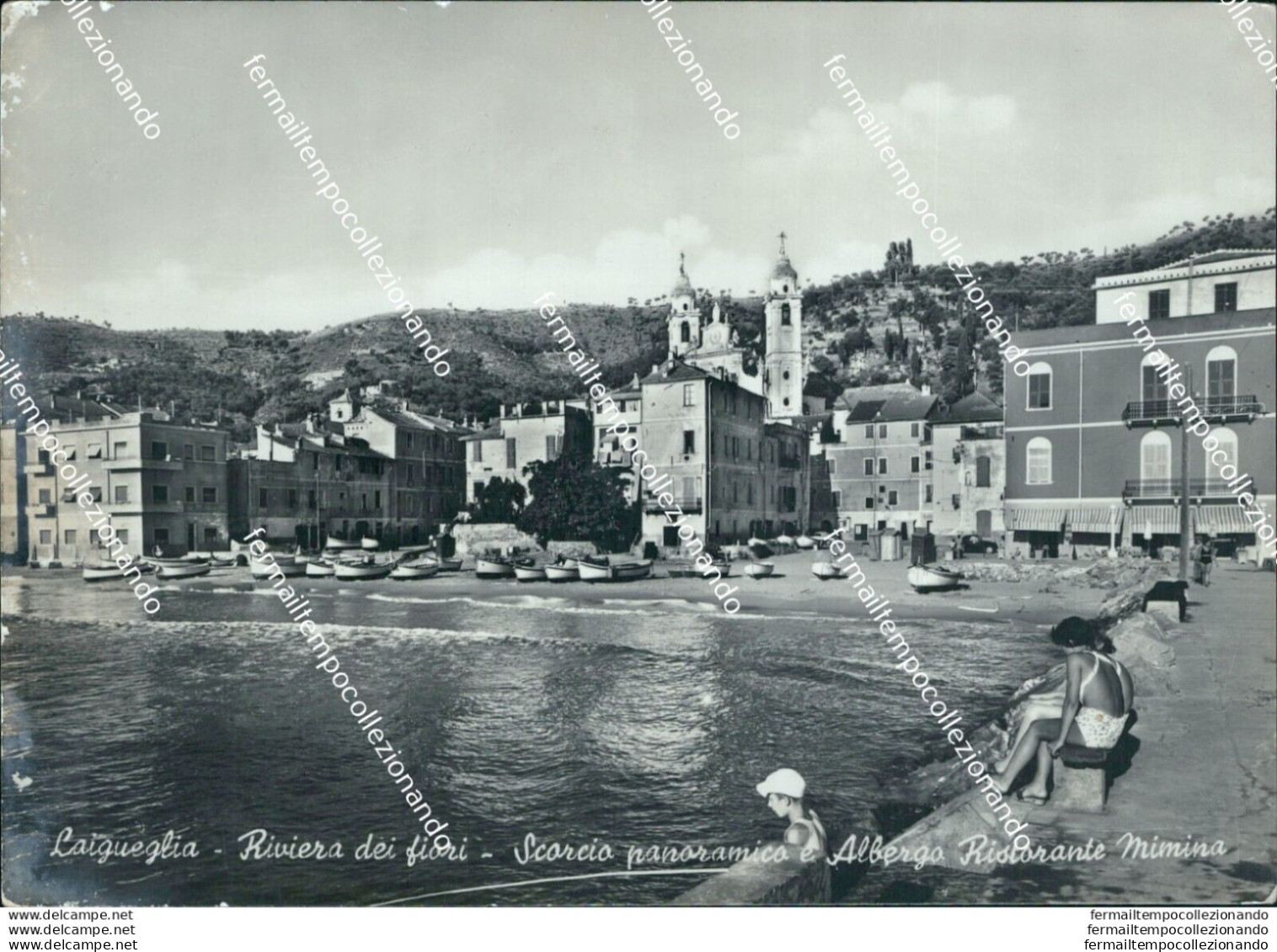 Bu279 Cartolina Laigueglia Scorcio Panoramico Albergo Ristorante Mimina Savona - Savona