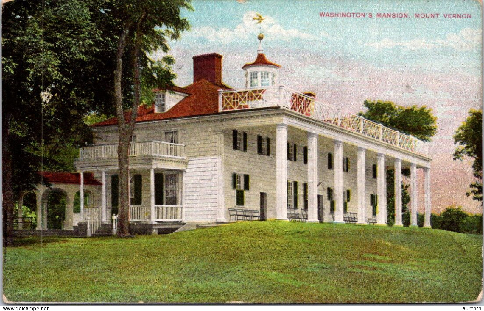 22-5-2024 (5 Z 46) USA -  Colorised - Very Old - Posted - Mount Vernon Washington's Mansion - Sonstige & Ohne Zuordnung