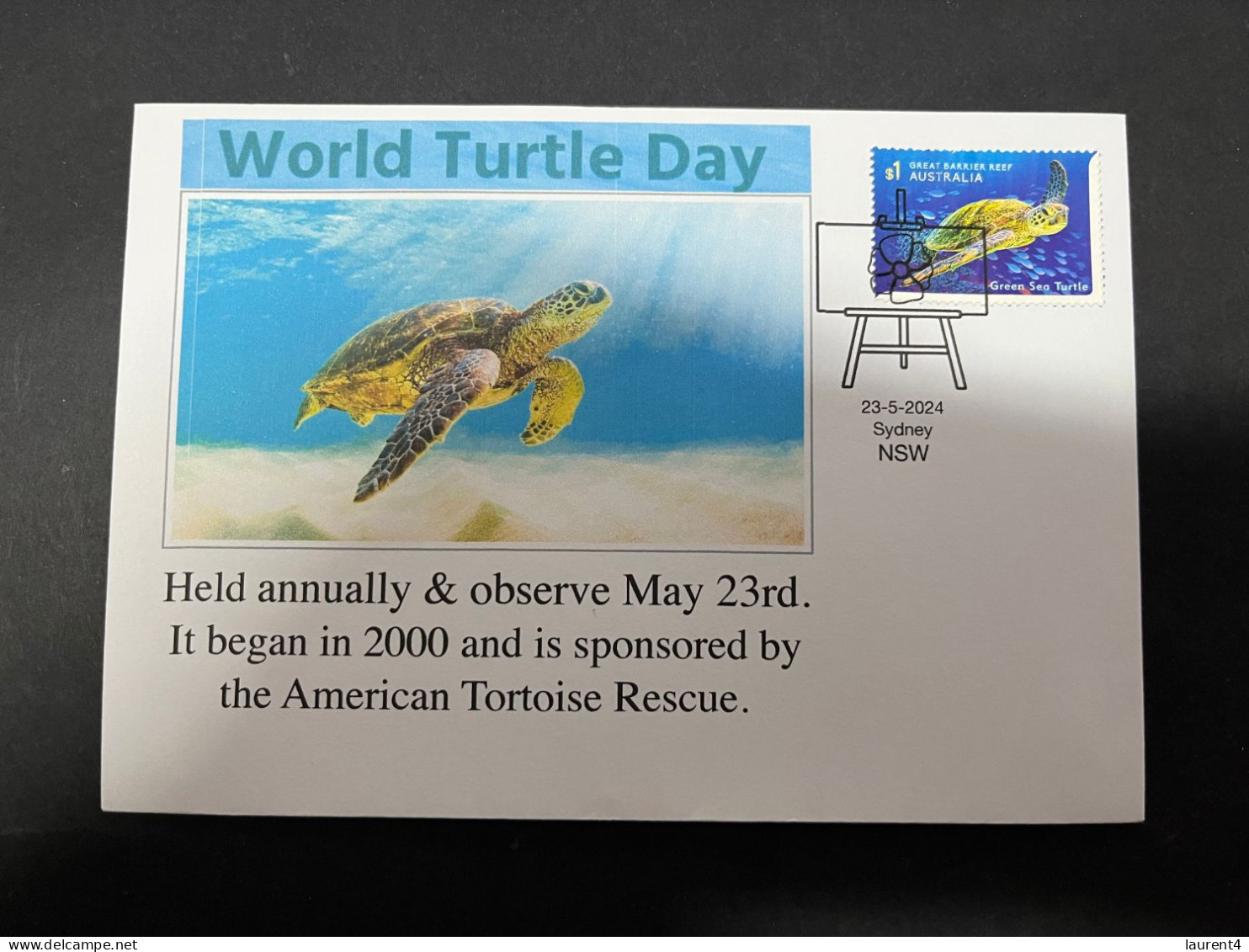 22-5-2024 (5 Z 47) 23th Of May Is " World Turtle Day " (with Australia Turtle Stamp) - Vie Marine