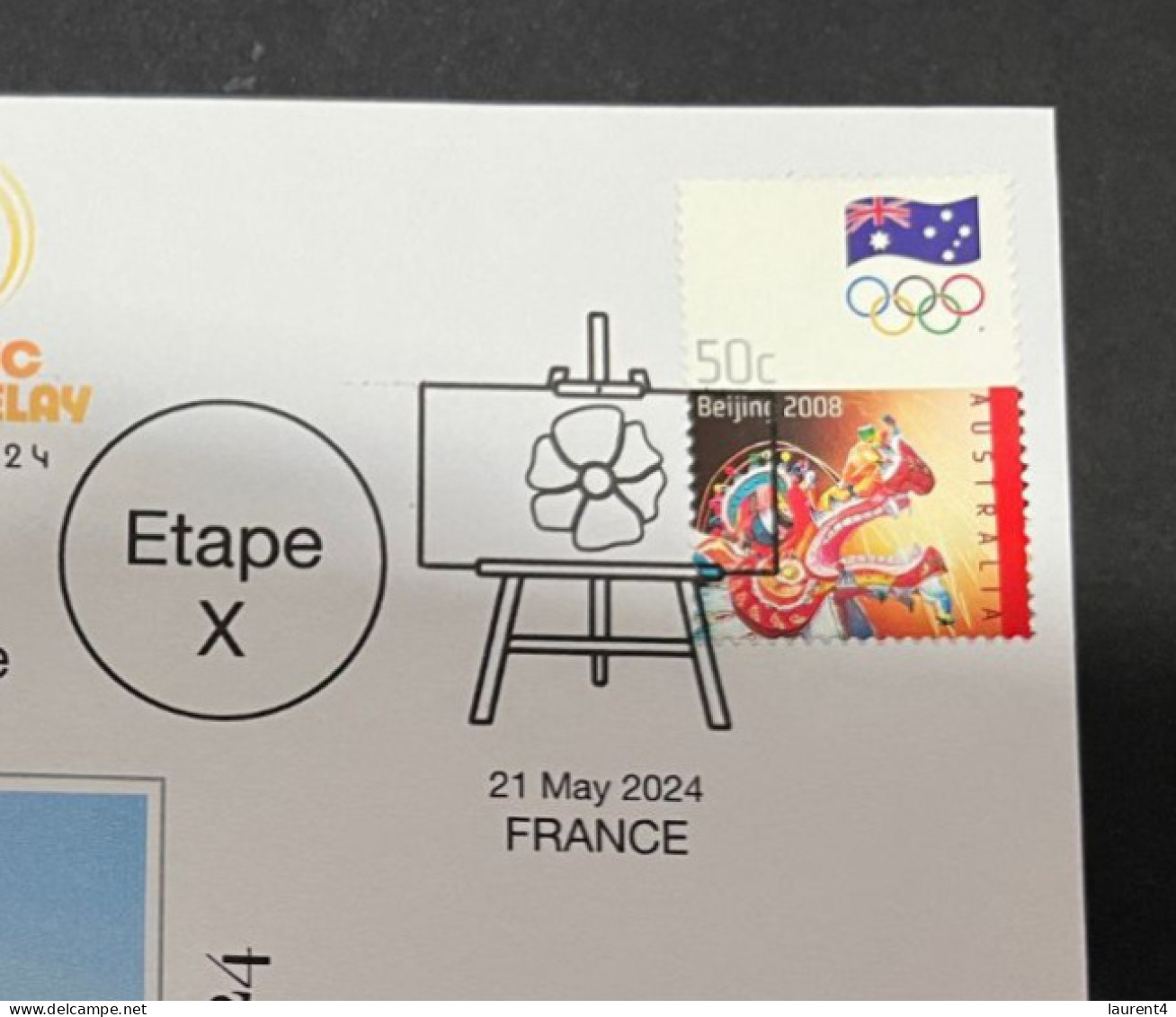 22-5-2024 (5 Z 47) Paris Olympic Games 2024 - Torch Relay (Voilier Belem & Patrouille) (21-5-2024) With OLYMPIC Stamp - Verano 2024 : París