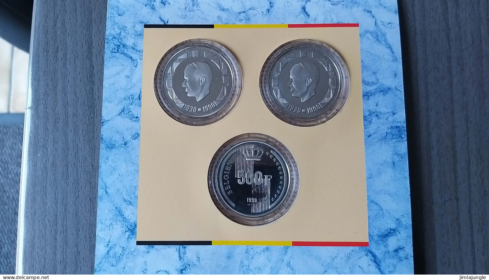 Rare Pièces De 500 F Belgique ARGENT 60th Birthday Roi Baudouin 1990 En Coffret - 500 Francs