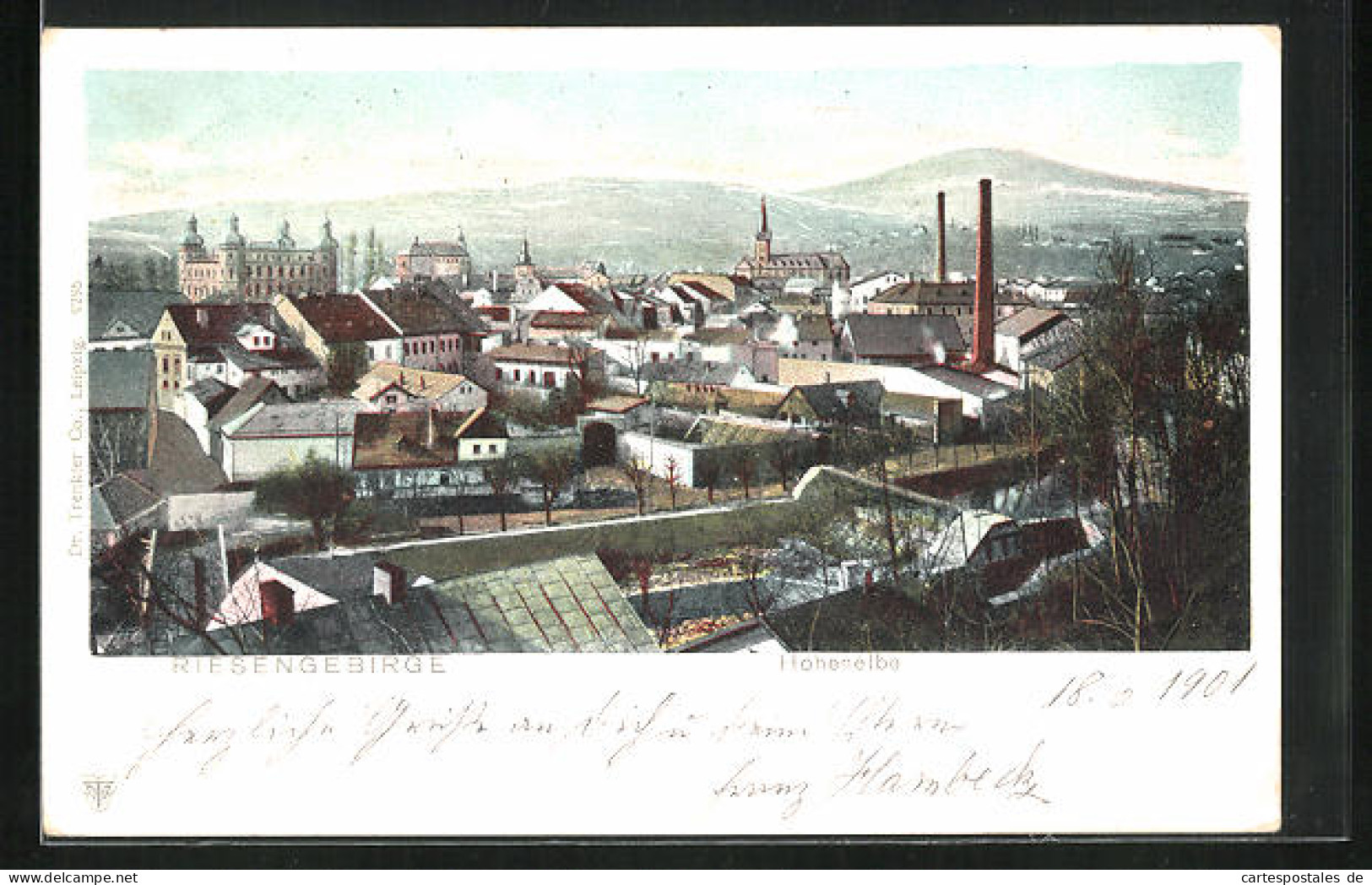 Lithographie Hohenelbe / Vrchlabi, Blick über Die Stadt  - Tschechische Republik