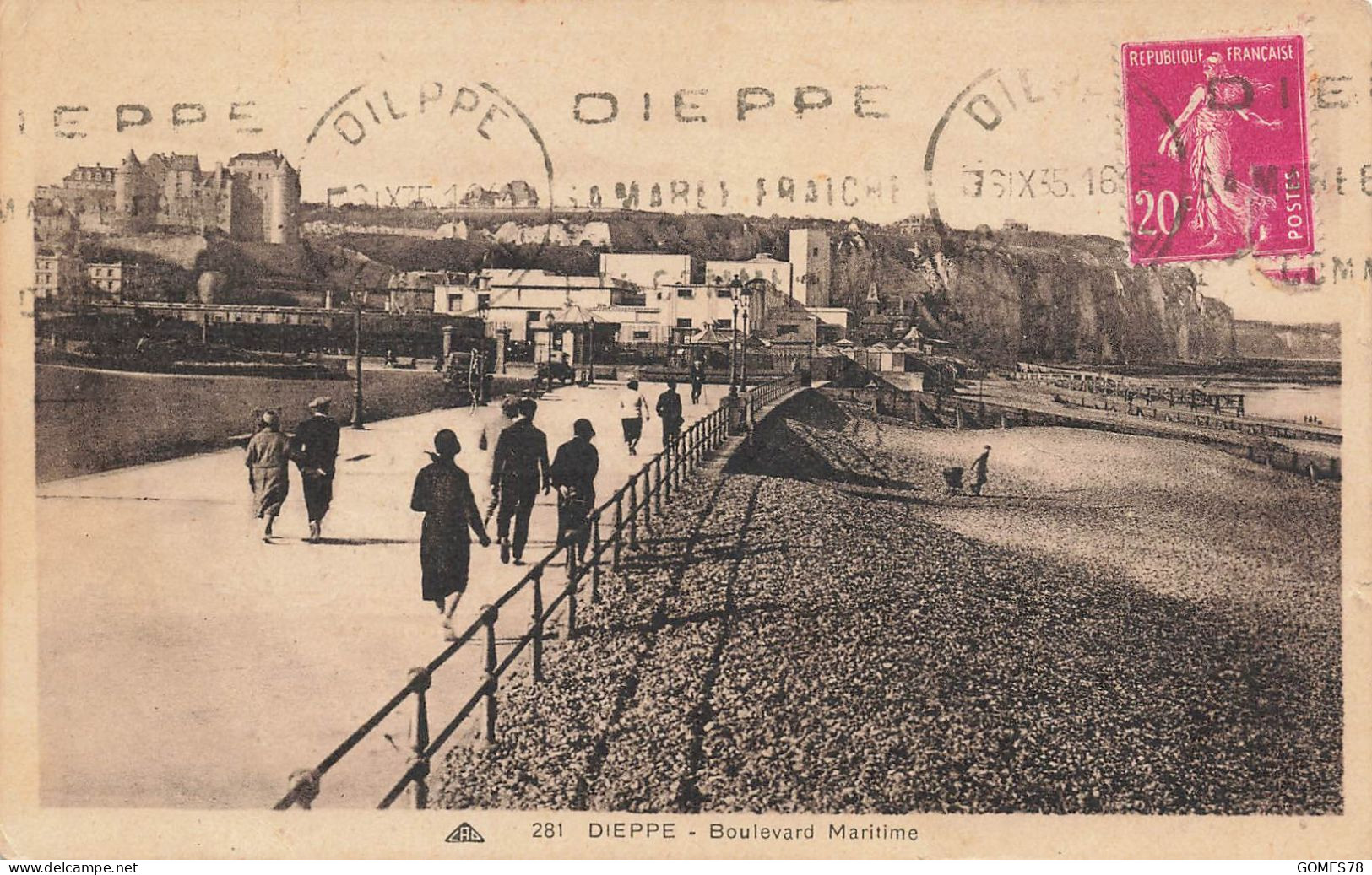 P1-76 DIEPPE BOULEVARD MARITIME CPA  ANIMEE - Dieppe