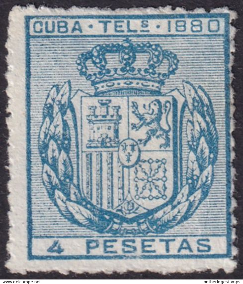 Cuba 1880 Telégrafo Ed 51  Telegraph MNG(*) Rough Perfs - Cuba (1874-1898)